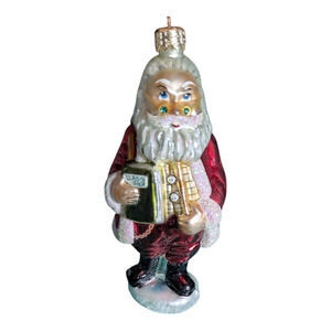 Vintage - Santa Teacher Class Book - Glass Christopher Radko Christmas Ornament